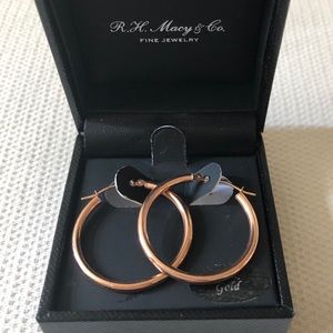 Macy’s Fine Jewelry 10K Rose Gold Hoop Earrings